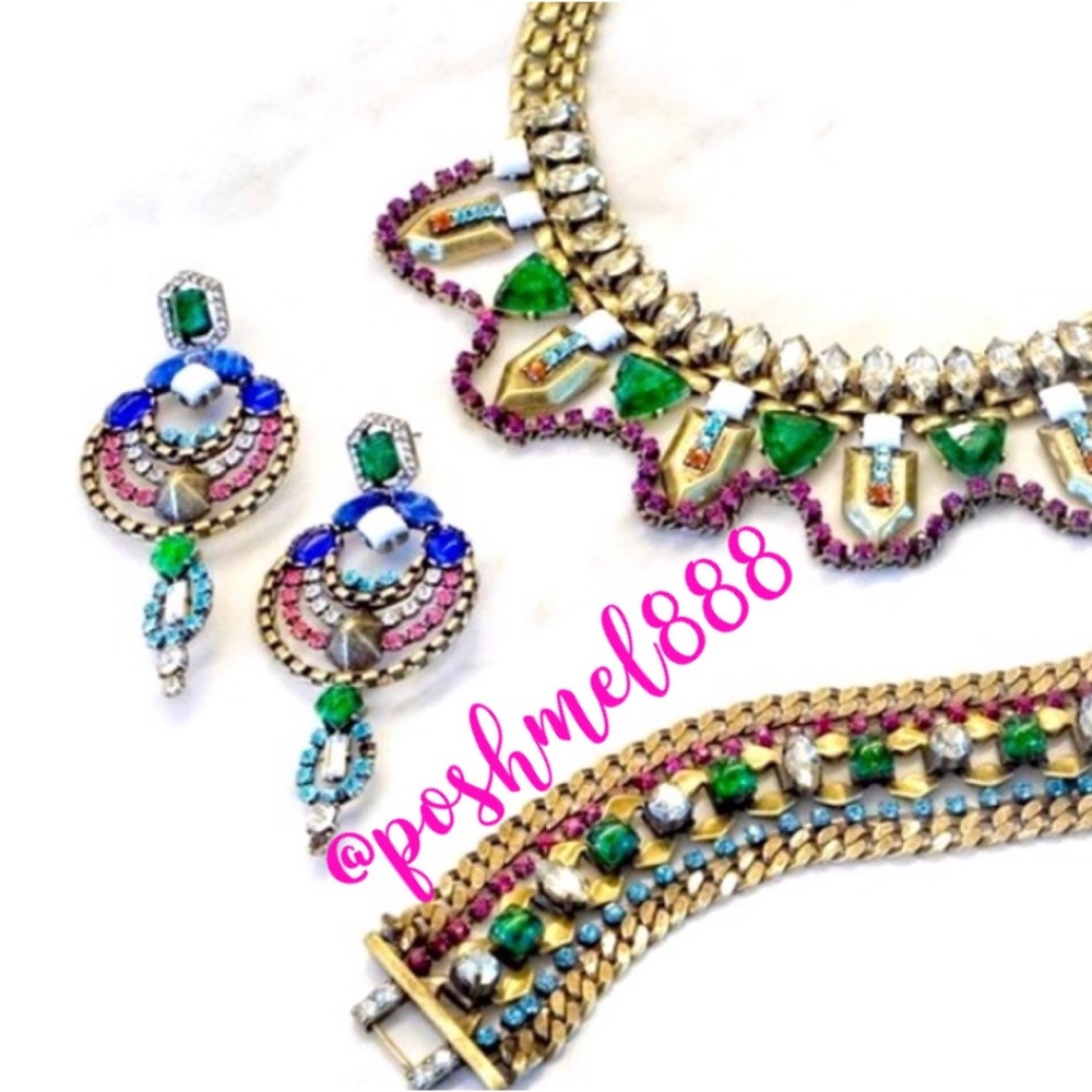 Stella & Dot X Rebecca Minkoff | Jeweled Vntge Gold Prism NEW StatementN⦠- Picture 1 of 11